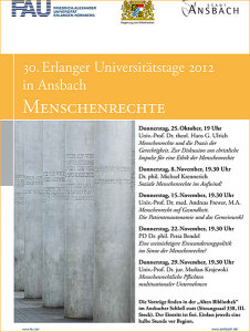 30 Erlanger Universitatstage 12 In Ansbach Zum Thema Menschenrechte Friedrich Alexander Universitat Erlangen Nurnberg