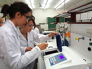 Schüler beim Experimentieren (Foto: FAU)