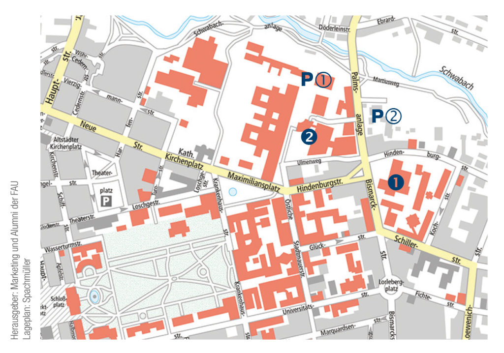 Karte und Lageplan Dies Academicus der FAU