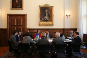 Antrittsbesuch von Bernd Sibler, Staatssekretär im Bayerischen Staatsministerium für Bildung und Kultus, Wissenschaft und Kunst an der FAU. (Bild: FAU)