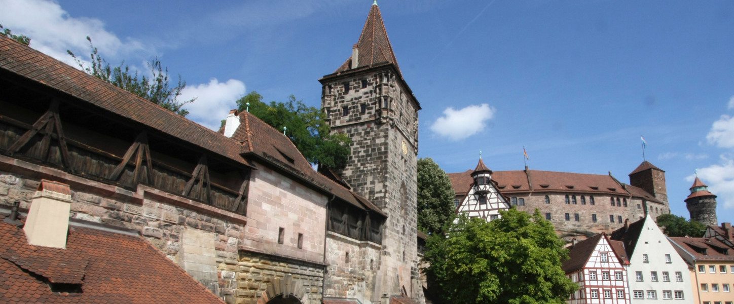 View towards the castle in Nuremberg.