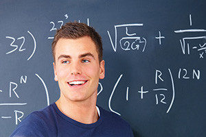 Teacher standing at the board