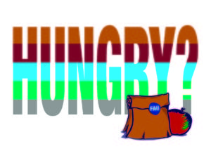 The word "Hungry?"