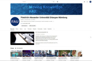 Screenshot Youtube Kanal der FAU