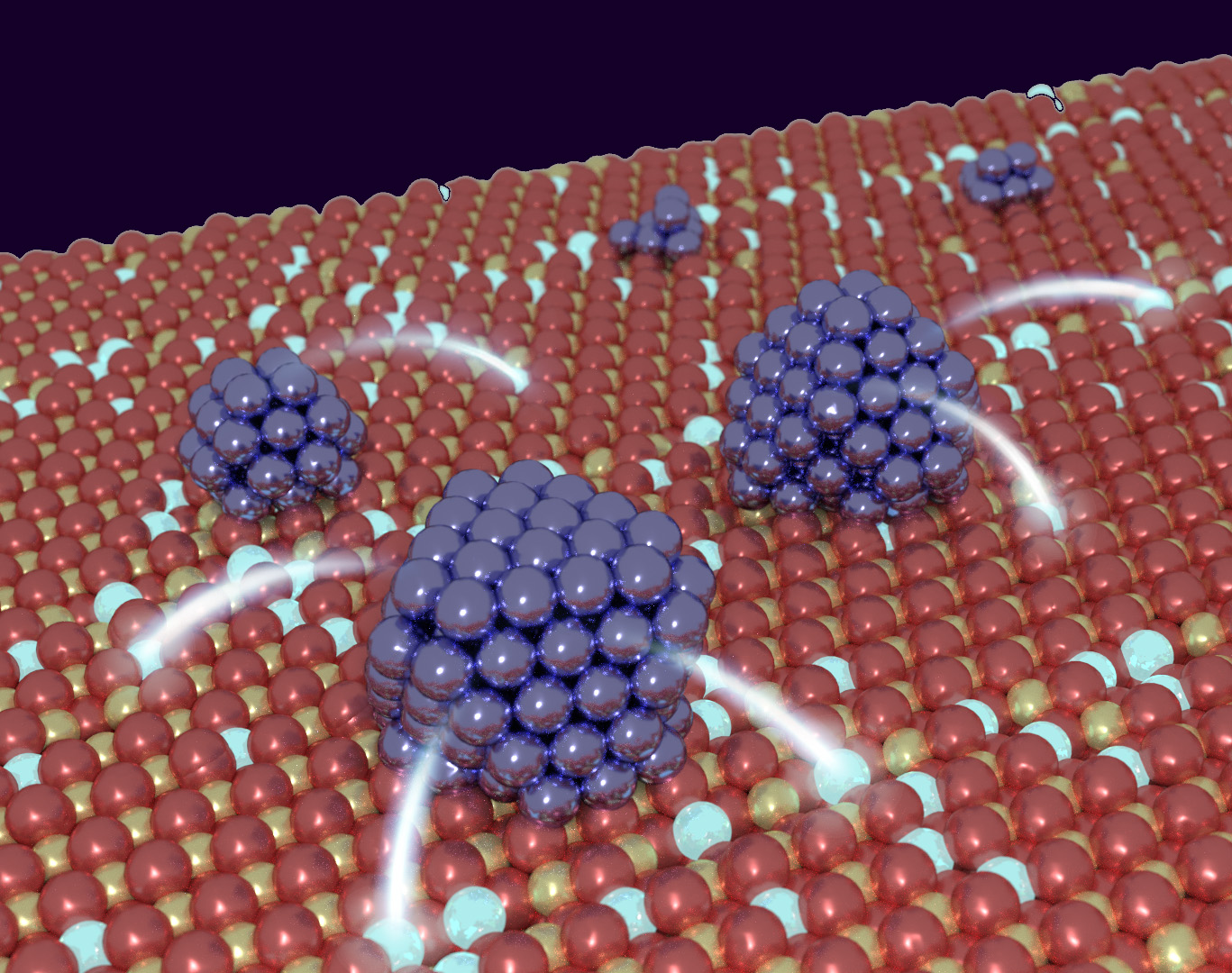 Erstmals haben Forscher untersucht, wie viel elektrische Ladung Nanopartikel an eine Unterlage abgeben. (Grafik: Sergey Kozlov and Oriol Lamiel)