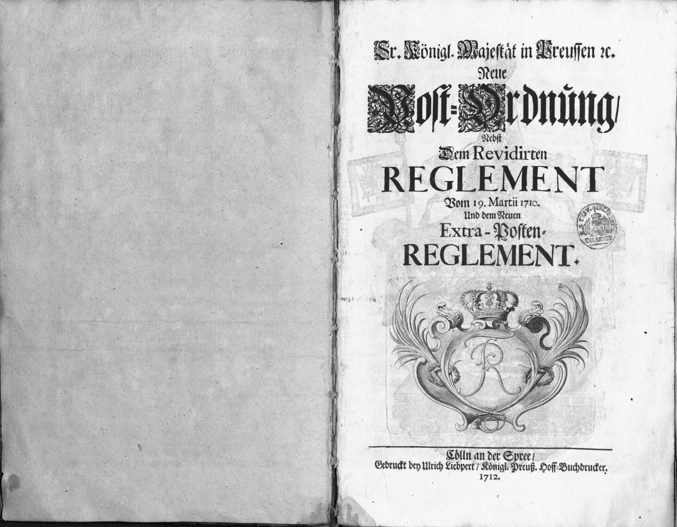 Die königlich-preußische Postordnung von 1712 –eine frühe Form des Datenschutzes. (Bild: Universitätsbibliothek Erlangen-Nürnberg)