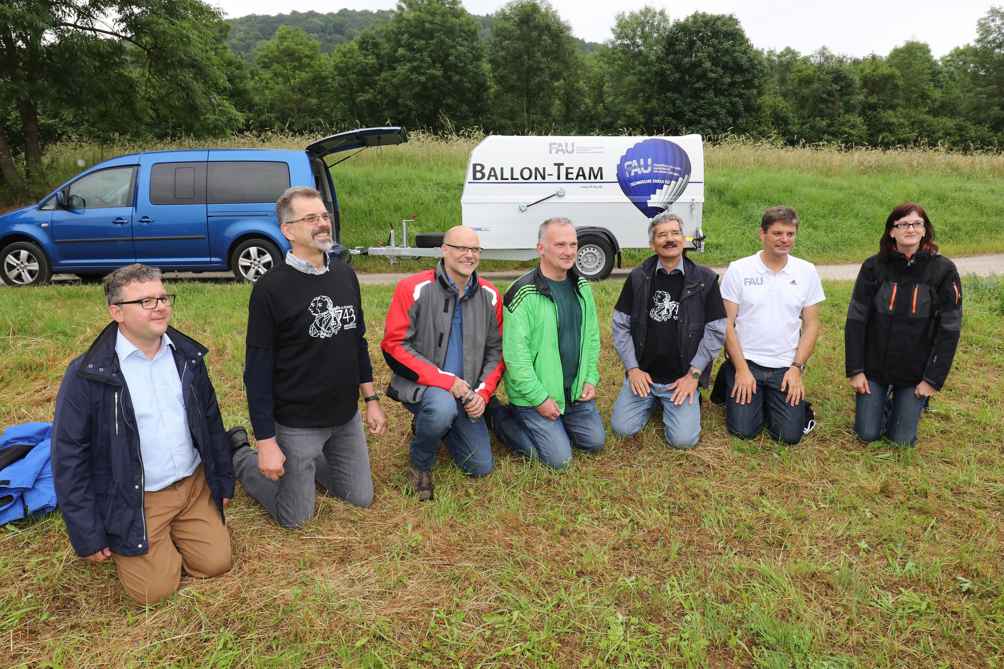 Zum 50. Geburtstag hat die TechFak der FAU einen Ballon gesponsert bekommen. Tauffahrt war am 2. Juli 2016 in Begleitung weiterer Ballons in der Fränkischen Schweiz (Bild: FAU/Kurt Fuchs)