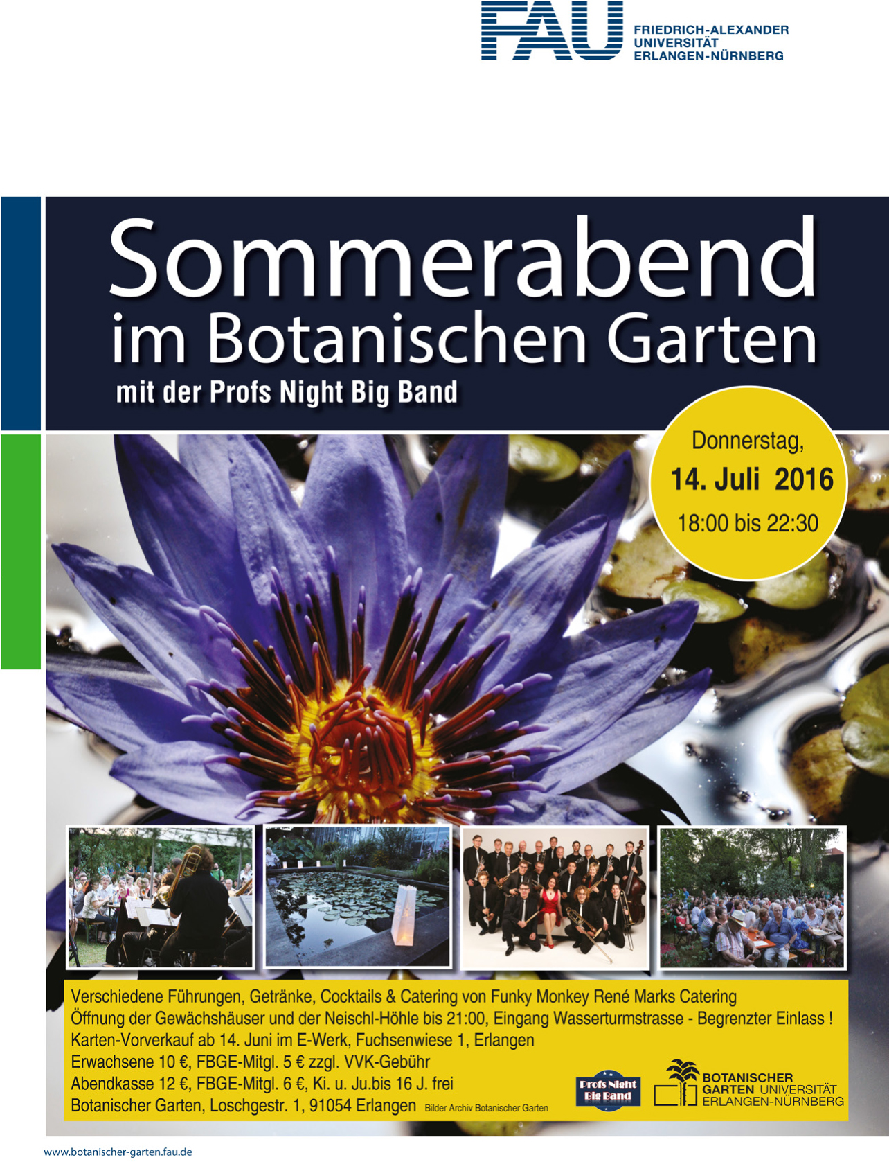 Sommerabend Im Botanischen Garten Mit Der Profs Night Big Band