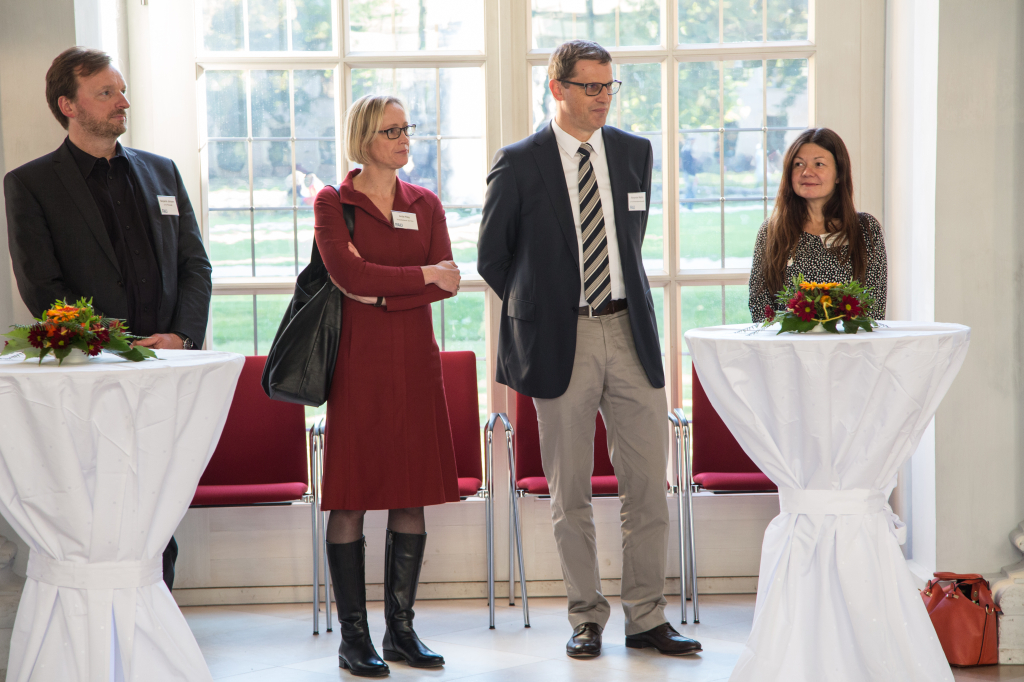 Neuberufenenempfang 2016: Prof. Dr. Benjamin Jörissen, Prof. Dr. Antje Kley, Prof. Dr. Alexander Martin, Blandina Mangelkramer (Bild: FAU/Georg Pöhlein)