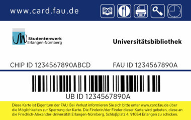 Studierendenkarte FAUcard Rückseite