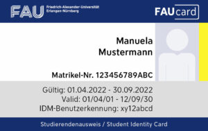 FAUcard Studierende Vorderseite