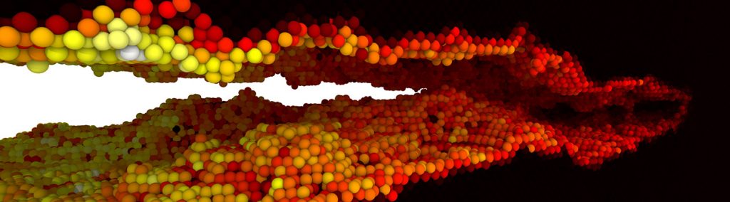 Grafische Darstellung eines atomistischen Risses