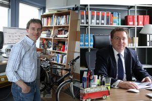 Fotos von Prof. Dr. Felix Freiling (links) und Prof. Dr. Christoph Safferling (rechts)