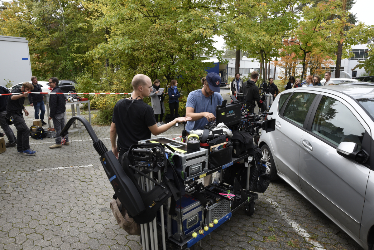 Das Team des Franken-Tatorts hat an der FAU gedreht. (Bild: FAU/Boris Mijat)