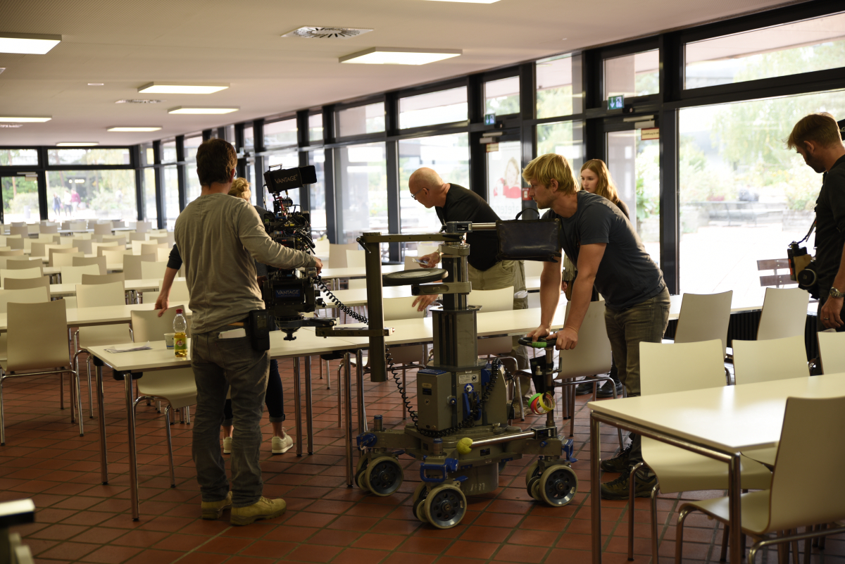 Das Team des Franken-Tatorts hat an der FAU gedreht. (Bild: FAU/Boris Mijat)