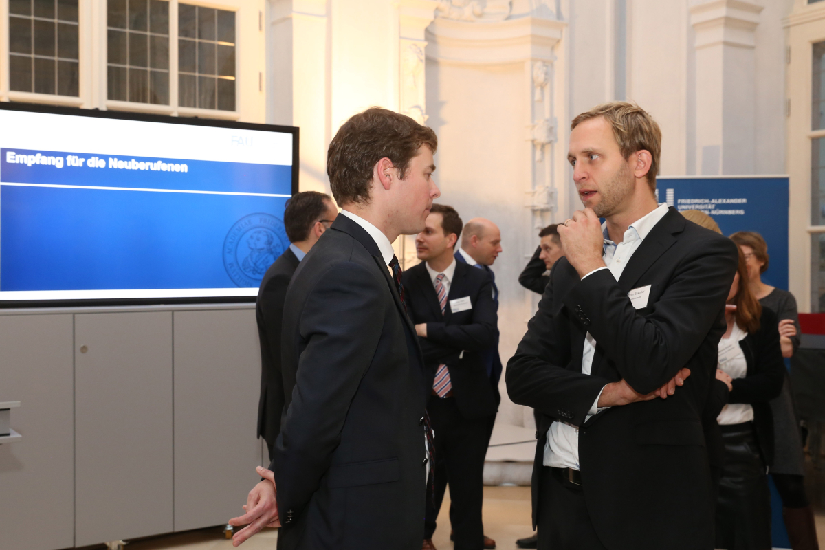 Empfang für neuberufene Professorinnen und Professoren an der Friedrich-Alexander-Universität Erlangen-Nürnberg (FAU) am 2. November 2017 in der Orangerie in Erlangen. (Bild: FAU/Kurt Fuchs)