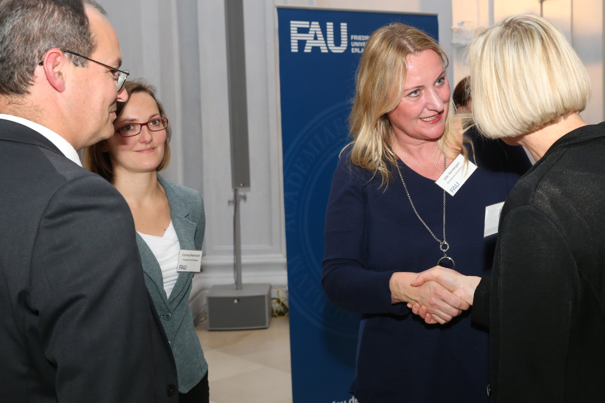 Empfang für neuberufene Professorinnen und Professoren an der Friedrich-Alexander-Universität Erlangen-Nürnberg (FAU) am 2. November 2017 in der Orangerie in Erlangen. (Bild: FAU/Kurt Fuchs)