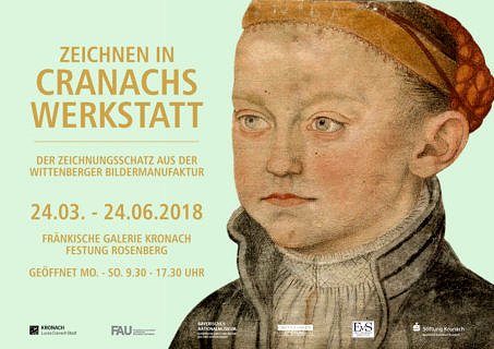 Ausstellungsplakat mit einer Zeichnung Hans Cranach