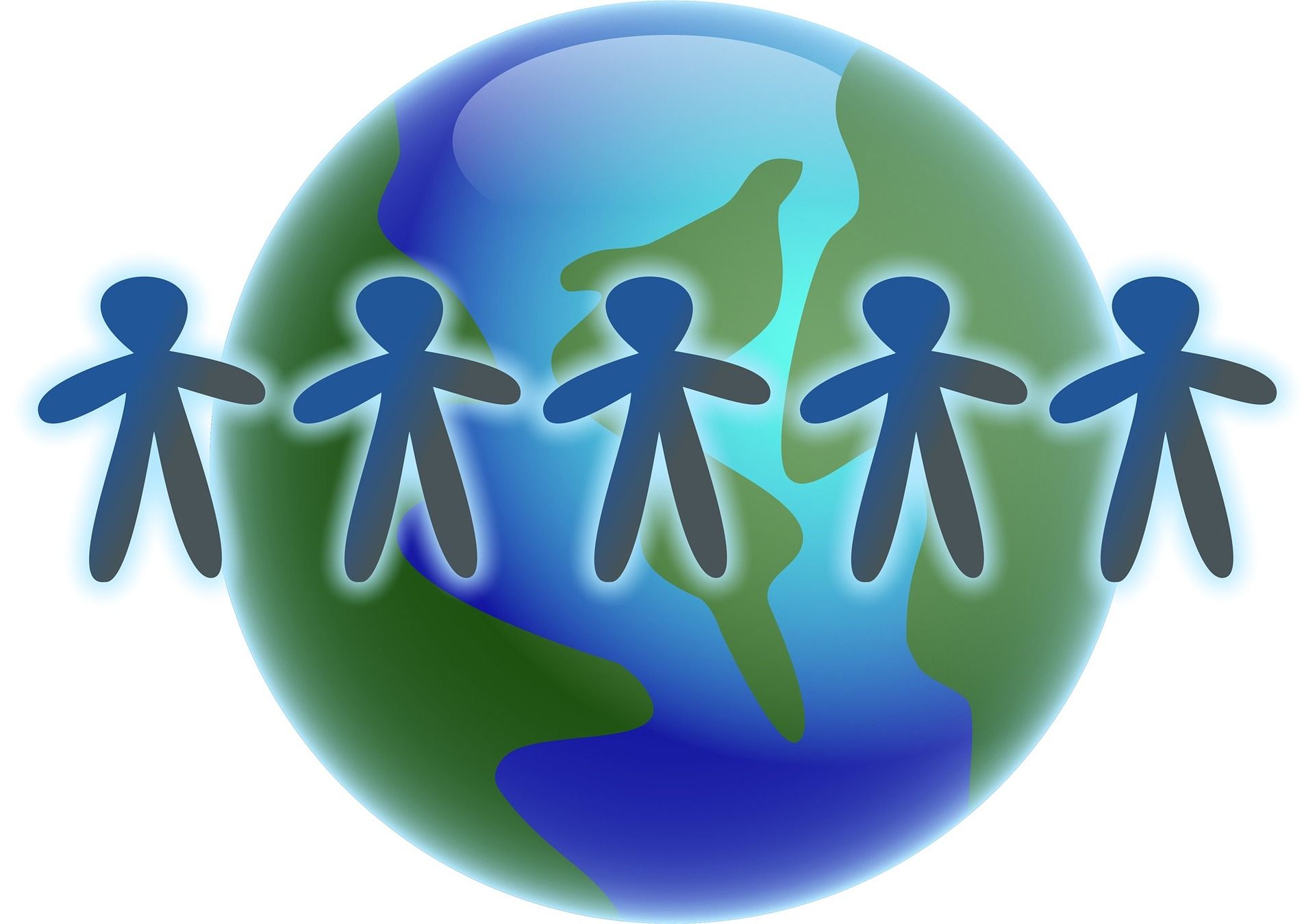Weltkugel mit Menschen (pixabay)