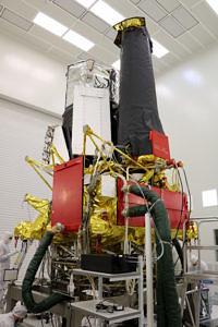 eROSITA was integrated into the SRG satellite in Moscow. From there, it was transported to Baikonur Cosmodrome.