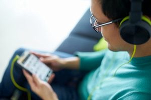 Man listening to music