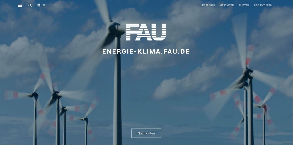 Titelbild der FAU Energie-Klima Map