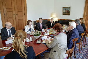 People around a table.