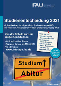 Flyer für die Veranstaltung "Studienentscheidung 2021"