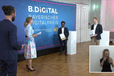 Screenshot der Preisverleihung Bayerischer Digitalpreis