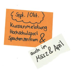 Kursanmeldung Hochschulsport/ Sprachenzentrum