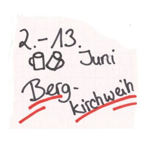 2. bis 13. Juni Bergkirchweih