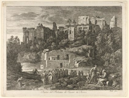 Joseph Anton Koch: Ruine del Palazzo de’ Cesari in Roma – 1810 – Radierung. (Bild: Universitätsbibliothek Erlangen-Nürnberg)