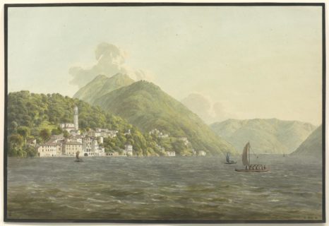 Joseph Rebell: Nesso am Lago di Como – 1811 – Aquarell. (Bild: Universitätsbibliothek Erlangen-Nürnberg)