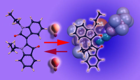 Grafik zeigt wie Molekülre mit Licht bestrahlt werden.