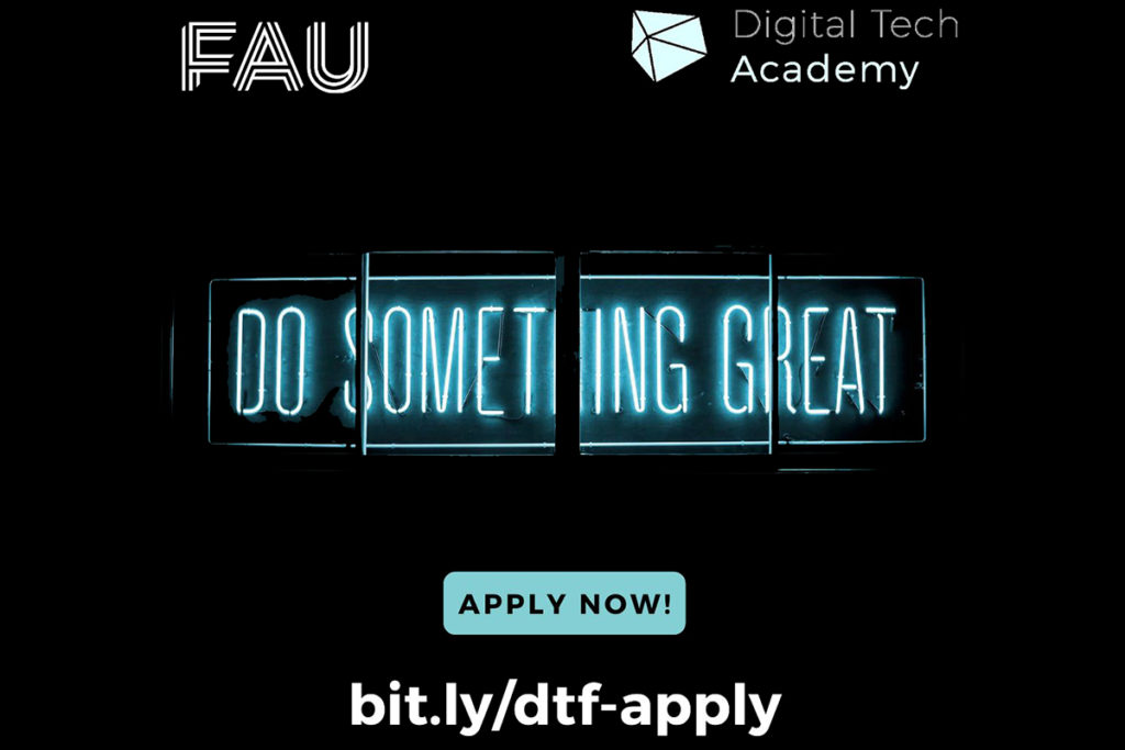 Text Do Something great und apply now und bit.ly/dtf-apply