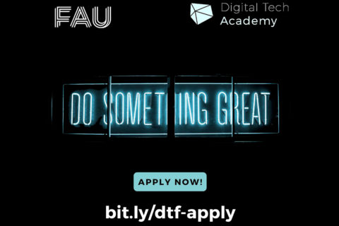 Text Do Something great und apply now und bit.ly/dtf-apply