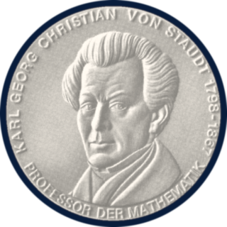 Medaille mit dem Gesicht von Karl von Staudt