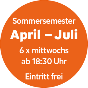 #WISSENWOLLEN im Sommersemester 2022: 6x mittwochs von April bis Juli. Eintritt frei.