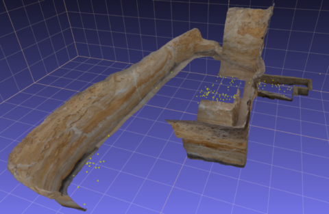 3D Modell der Grabungsfläche mit Fundverteilung (Foto: M. Weiß)