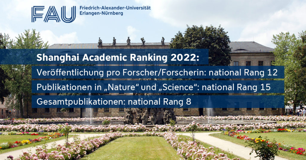 ShanghaiRanking 2022 National und international stark FAU Erlangen