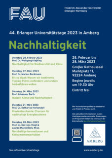 Plakat der Universitaetstage: Darauf stehen die Daten zur Veranstaltung.