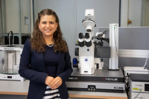 Silvia Budday in a lab.