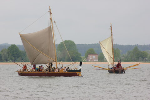 FAU-Römerboote Segeltest: Sprietsegel(Bild: Andre Werner)
