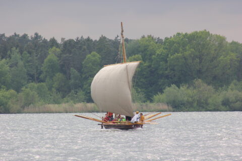 FAU-Römerboot Segeltest: Rahsegel (Bild: Andre Werner)