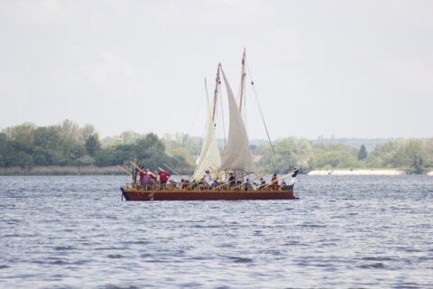 FAU-Römerboote Segeltest: Lateinersegel (Bild: Andre Werner)