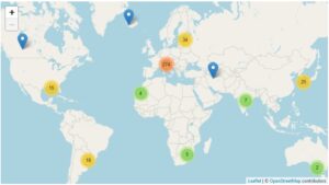 World map for FAU exchange programs