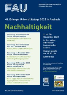 Plakat der Universitätstage Ansbach: Darauf stehen die Daten zur Veranstaltung.