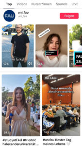 Screenshot Tiktok-Kanal der FAU