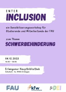 Enter Inclusion Workshop am 04.12.2023: Erlebe, Lerne, Teile!