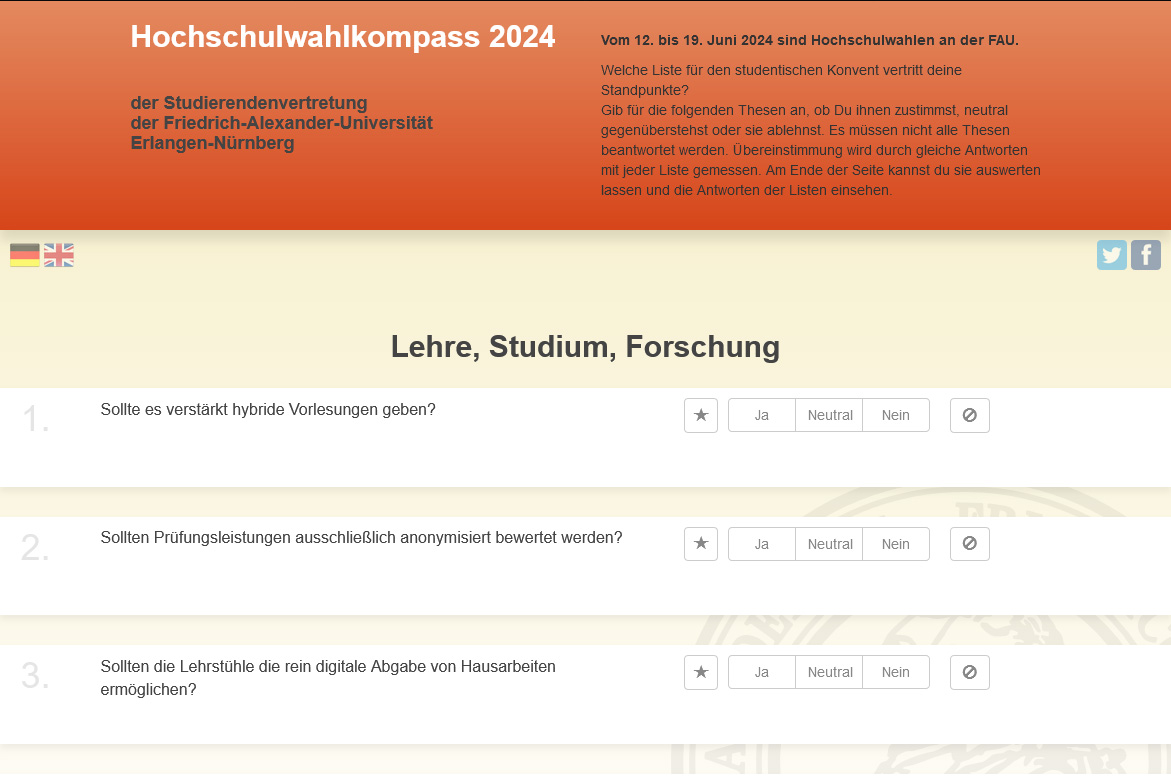Hochschulwahlkompass der Stuve